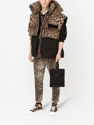 Chaleco con estampado leopardo Dolce & Gabbana negro