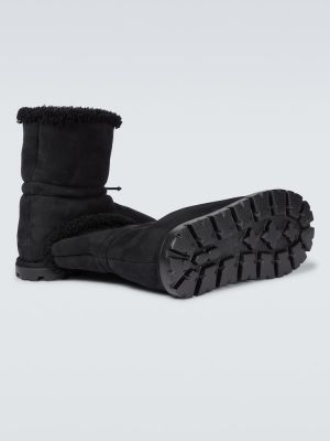 Semišové trekingové topánky Prada čierna