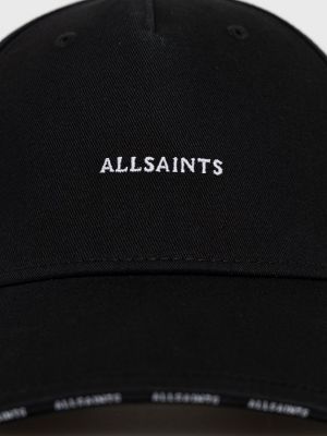 Șapcă din bumbac Allsaints negru