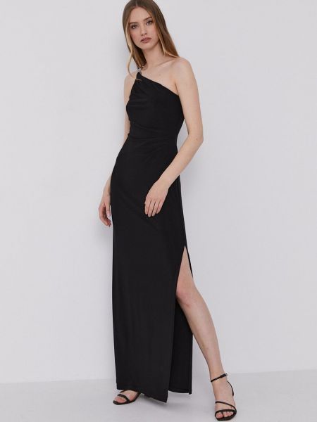 Jednobarevné dlouhé šaty Lauren Ralph Lauren černé