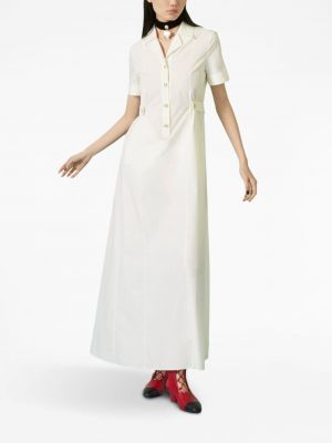 Sukienka koszulowa bawełniana Gucci biała