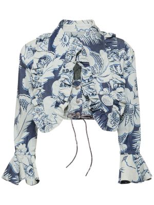Bavlněná košile se srdcovým vzorem Vivienne Westwood modrá