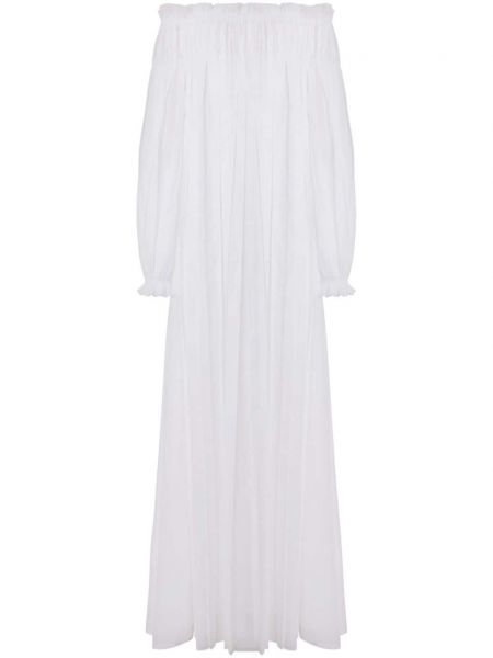Sukienka wieczorowa muślinowa Alberta Ferretti biała