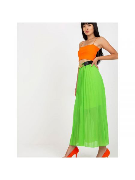 Plisované dlouhá sukně Fashionhunters zelené