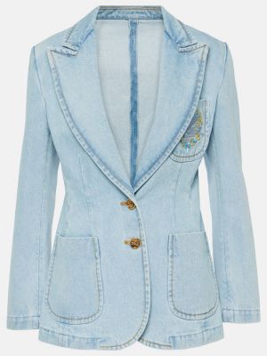 Пиджак с вышивкой Etro синий