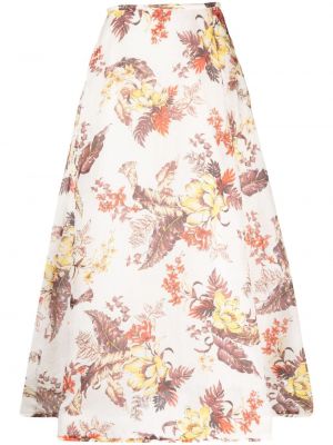 Suknja s cvjetnim printom s printom Zimmermann bijela
