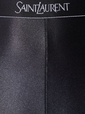Nylonowe legginsy żakardowe Saint Laurent czarne