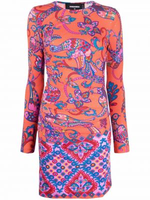 Paisley trykt dress Dsquared2 rød