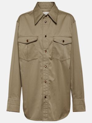 Camisa de algodón Lemaire marrón