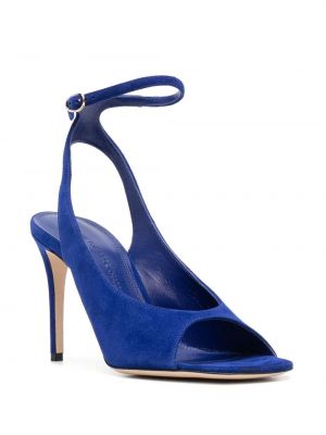 Sandały zamszowe Victoria Beckham niebieskie