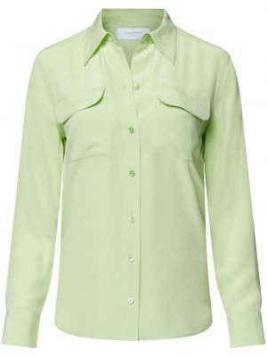Klasická hedvábná košile s knoflíky Equipment - zelená