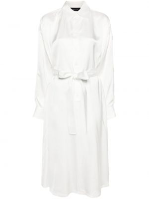 Сатенена рокля тип риза Fabiana Filippi бяло