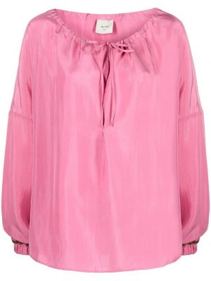 Silke krage bluse Alysi rosa