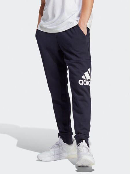 Pantaloni sport din bumbac Adidas albastru