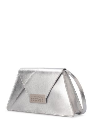 Kožená kabelka Mm6 Maison Margiela stříbrná