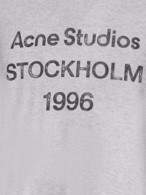 Bavlnené tričko Acne Studios sivá