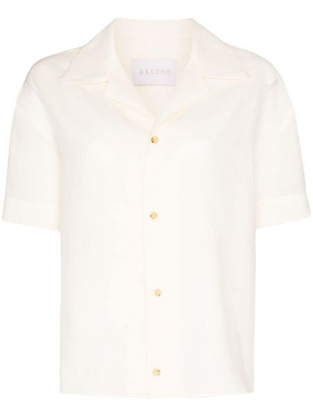 Lniana biała koszula Asceno