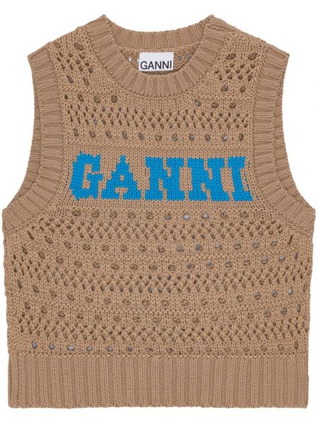 Top tricotate Ganni maro