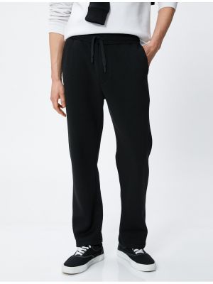 Pantaloni sport cu șireturi cu buzunare din dantelă Koton