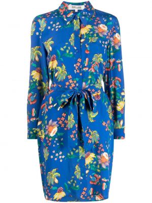 Květinové šaty s potiskem Dvf Diane Von Furstenberg modré