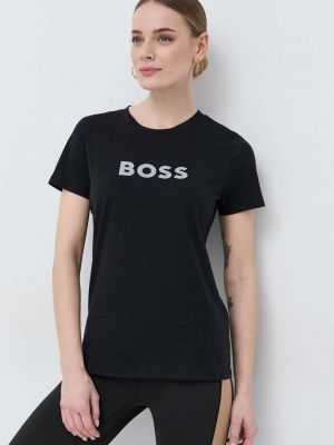 Koszulka bawełniana Boss czarna