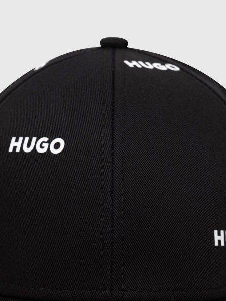 Bavlněná kšiltovka s potiskem Hugo černá