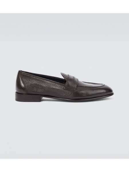 Loafers i läder Brioni brun