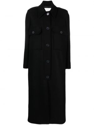 Černý vlněný kabát Ba&sh