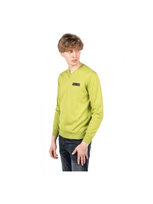 Bluza z wełny merino sportowy Plein Sport zielony