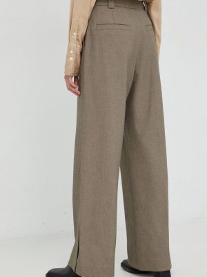 Kalhoty s vysokým pasem By Malene Birger hnědé