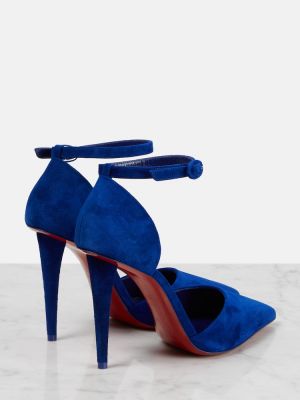 Pantofi cu toc din piele de căprioară Christian Louboutin albastru