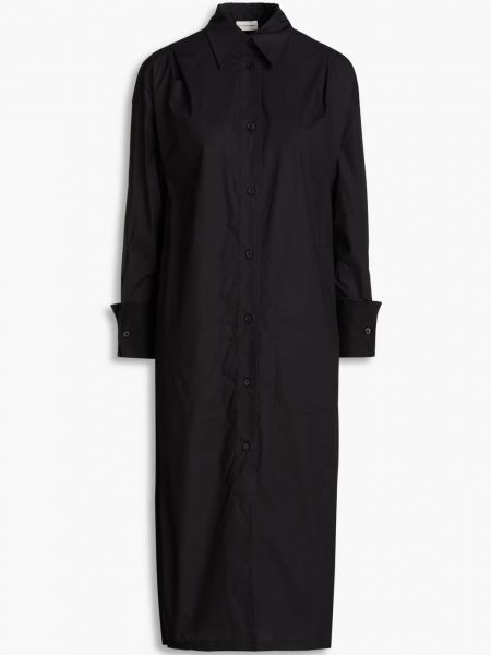 Платье-рубашка миди Tappasa из хлопкового поплина с отделкой пике By Malene Birger черный
