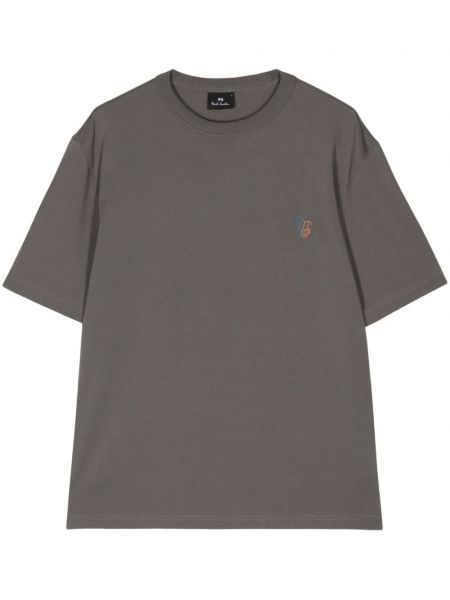 Bavlněné tričko se zebřím vzorem Ps Paul Smith šedé