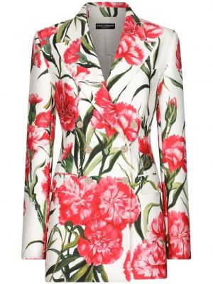Kvetinové sako s potlačou Dolce & Gabbana biela