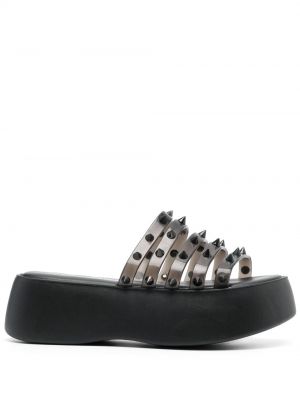 Papuci tip mules cu platformă Jean Paul Gaultier negru