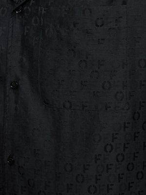 Копринена риза Off-white черно