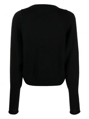 Vilnas džemperis ar apaļu kakla izgriezumu Nude melns