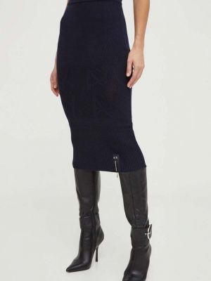 Pamučna midi suknja Armani Exchange plava