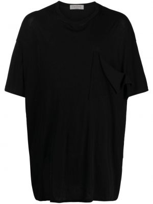 T-shirt con scollo tondo Yohji Yamamoto nero