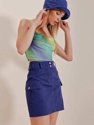 Mini sijonas Trend Alaçatı Stili mėlyna