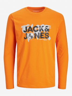 Tričko s dlhými rukávmi Jack & Jones oranžová