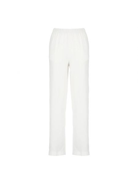 Lniane proste spodnie z kieszeniami Fabiana Filippi białe