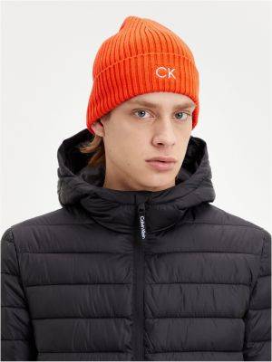Kapa s šiltom Calvin Klein oranžna