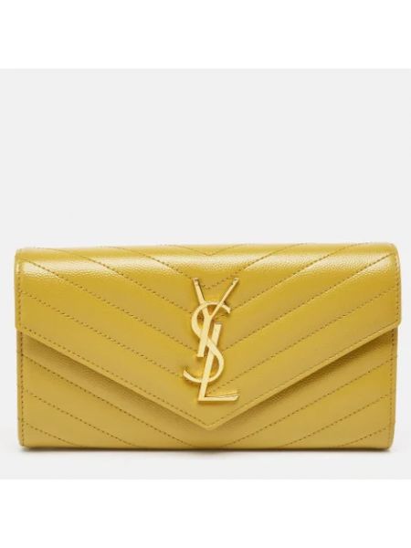 Cartera de cuero Yves Saint Laurent Vintage amarillo