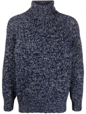 Pull en tricot à col montant Brunello Cucinelli bleu