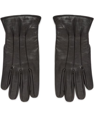 Kožené rukavice Jack&jones černé