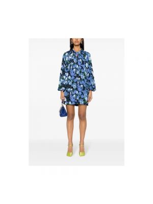 Mini vestido de flores con estampado Diane Von Furstenberg azul