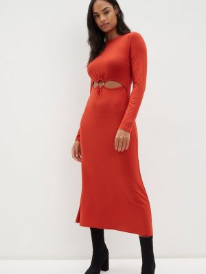 Платье-миди с вырезами Dorothy Perkins оранжевый