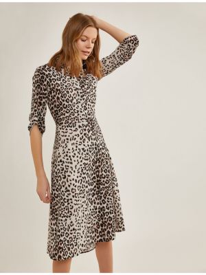 Šaty s leopardím vzorom Koton hnedá