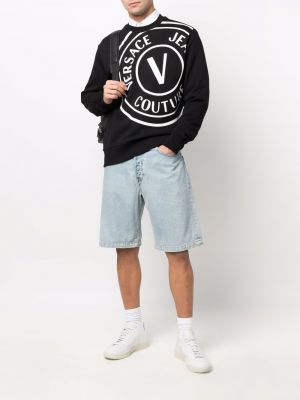 Sweatshirt mit print mit rundem ausschnitt Versace Jeans Couture schwarz